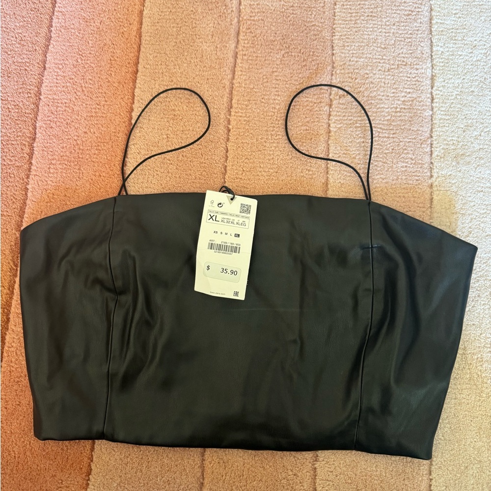 Faux Leather Crop Top